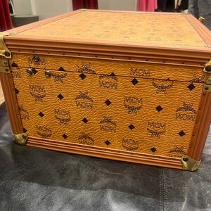 MCM Trunk. Approx. 21”x16”x8”. Perfect for travel, office, or decoration. Unisex